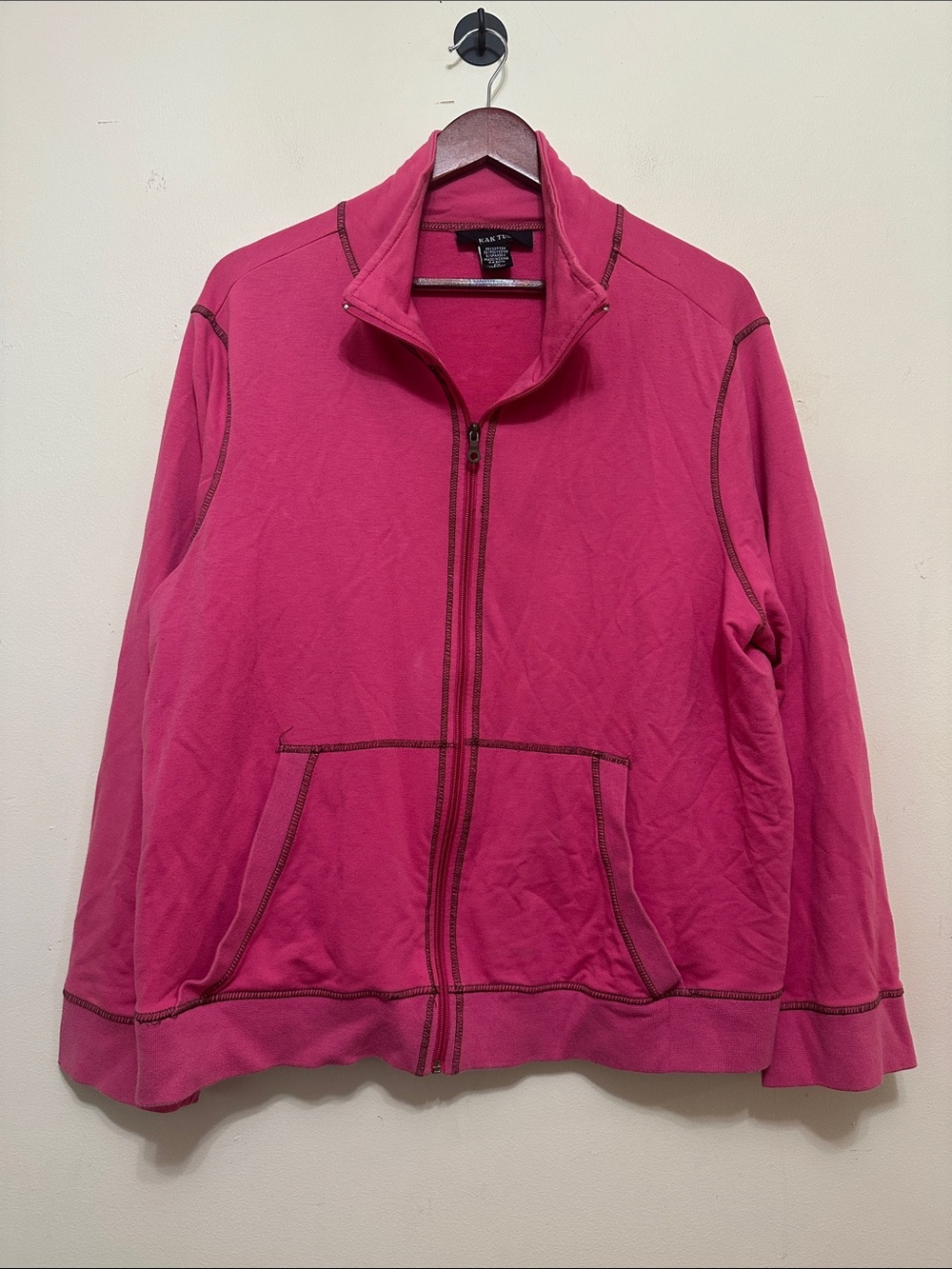 Kaktus Bright Fuchsia Zip-Front Sweatshirt